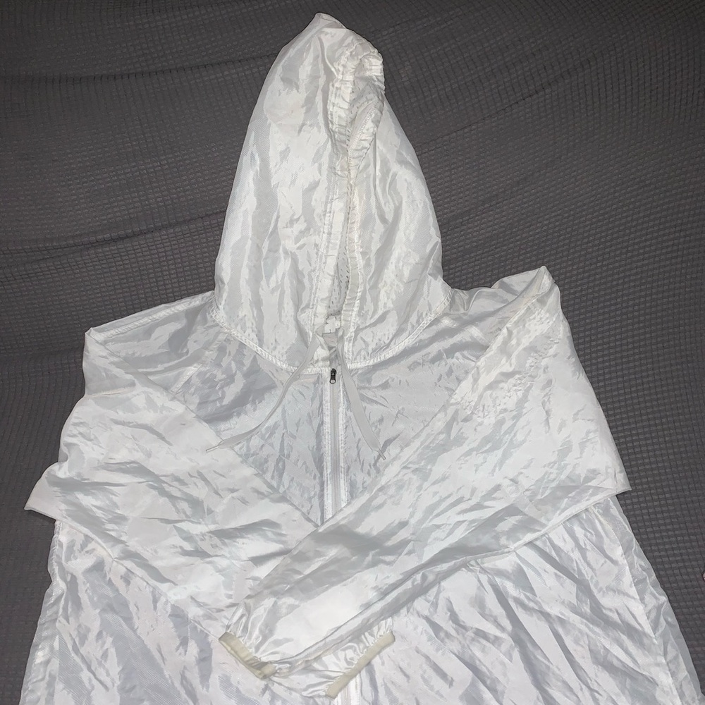 Champion white windbreaker hoodie